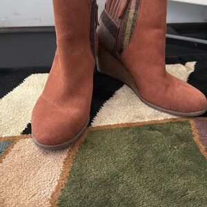 Toms Brown Ankle Boots with Western Charm